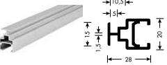 MIDDLE CROSSBEAM ALU PROFILE WITH GLASS OR WOOD PANELSEAT LENGTH 3050