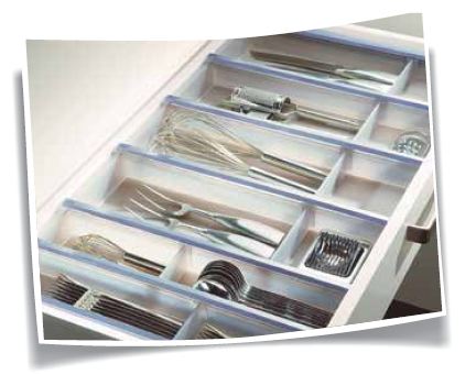 CUISIO CUTLERY INSERT FOR 450 MM DRAWER WIDTH, WHITE- TRANSLUCENT (for Tandembox NL500mm Only)