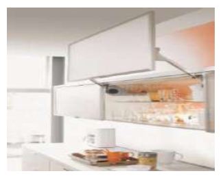 AVENTOS HL GREY STANDARD LIFT SYSTEM FOR WOODEN FRONTS AND WIDE ALUMINIUM PROFILE FRONTS OF HEIGHT = 400 - 550 MM AND FRONT WEIGHT : 5.75 KG TO 11.75 KG