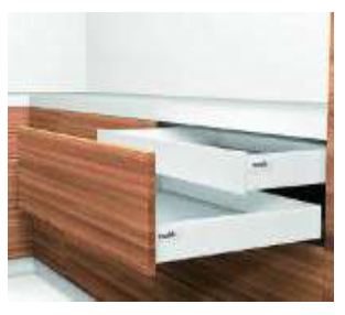 ANTARO M-HEIGHT SILK WHITE 30 KG INNER DRAWER FOR A NOMINAL LENGTH OF 500 MM