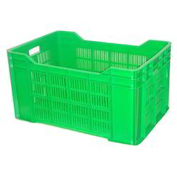 Crate 400*300*100 Green crate with Handle Provision