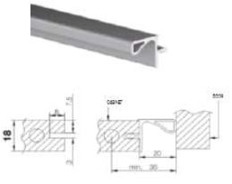 PROFIN - WALL UNIT GOLA PROFILE, SILVER, 2800MM