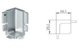 PROFIN - 90? GOLA PROFILE INTERNAL CONNECTOR, J,SILVER