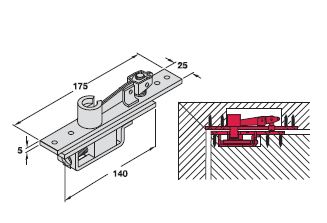 Floor Pivot with Bearing, SS Matt