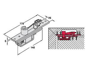 Floor Pivot with Bearing, SS Matt