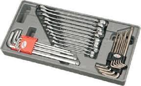 29 pcs Mirror Finish Combination Wrench Set,Hex key Set 