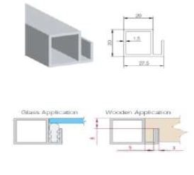 PROFIN - STACK MODULAR - UNIVERSAL PROFILE, DARK BRONZE, 20mm x 20mm x 2670mm