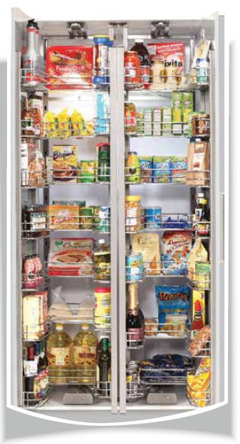 CHEF'S PANTRY PULL-OUT 900 WIDTH, HEIGHT 1900-2200 MM