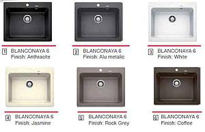  Naya 6 ,  Single Bowl Sink without Drain Board Collection Single Bowl, 615x510x200 545x400,  Rock Grey