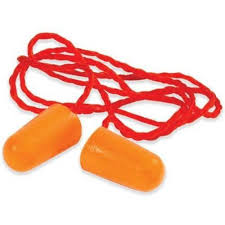 PU FOAM CORDED EAR PLUG / DISPOSABLE / BULLET SHAPE / ORANGE