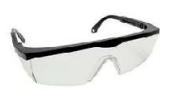 POLYCARBONATE SPECTACLE WITH FRAME AND SQUARED UN COATED LENS CLEAR / BLACK FRAME ADJUSTABLE TEMPLES