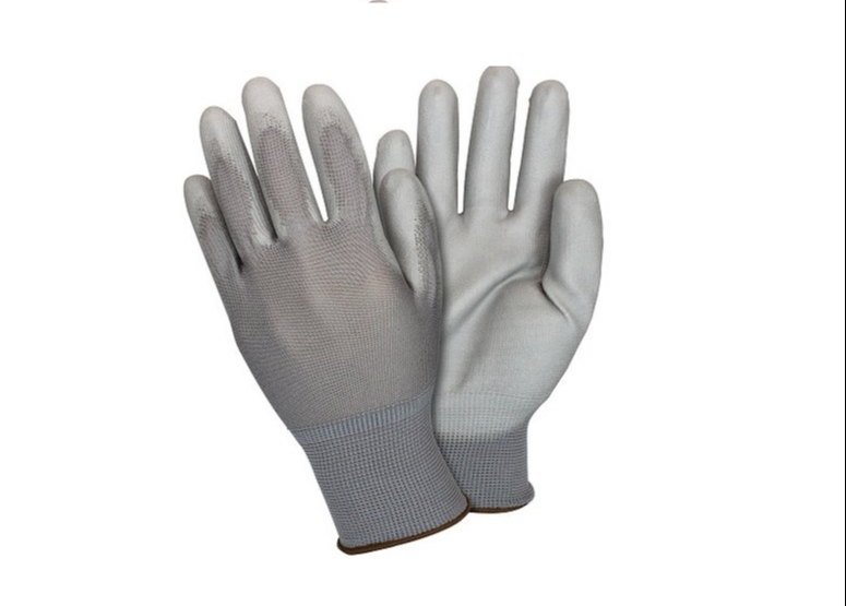 INDUSTRIAL PU COATED GLOVES / GREY SIZE 9