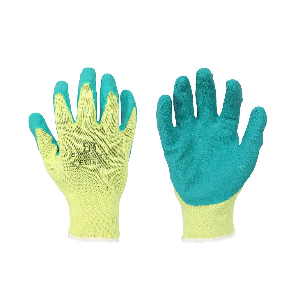 INDUSTRIAL LATEX COATED GLOVES / GREEN SIZE 10