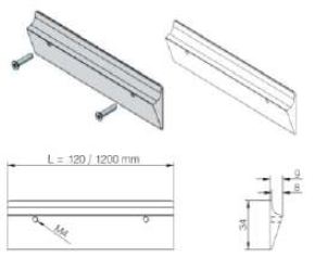 PROFIN - RAIL DOOR, HANDLE 120MM, SILVER