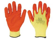 INDUSTRIAL LATEX COATED GLOVES / ORANGE SIZE 9