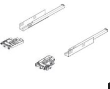 TANDEM RUNNER WITH INTEGRATED BLUMOTION NL 450MM SINGLE EXTENSION 30KG WITH LOCKING BRACKET