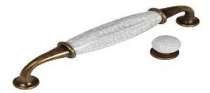 FURNITURE HANDLE C/C 128 MM ZINC ALLOY ANTIQUE BRASS PORCELAIN CRACK FINISH