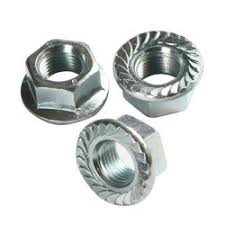 M6x1 Flange Nut Zinc Yellow Passivation with Seration