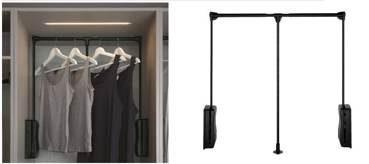 Softclose Wardrobe lift, Steel 8kg