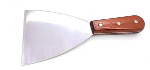 SPATULA - STAINLESS STEEL PLAIN SCRAPPER WITH WOODEN HANDLE