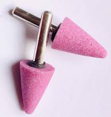 3MM SHANK-CONICAL GRINDING STONE MOUNTED POINT 19X10MM(PINK)