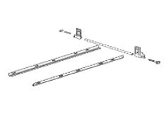 ZST.500BB TANDEMBOX dust grey back attached SIDE STABILISATION for a Nominal Length = 500 mm and Cabinet Widths = 900 -1200 mm