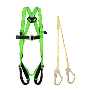 FULL BODY HARNESS FOR LADDER /TOWER CLASS L WITH TEXTILE LOOP AT CHEST LEVEL WITH 1.8M DOUBLE PP ROPE LANYARD WITH SCAFFOLD HOOK