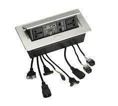 DeskPORT – Motorised 3 Power, 2 Data, 1 HDMI Silver color