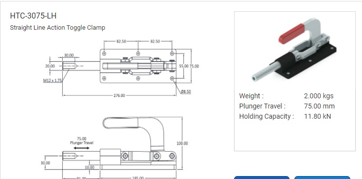 TOGGLE CLAMP HTC-3075-LH