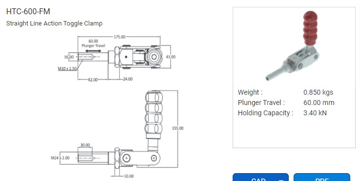 TOGGLE CLAMP HTC-600-FM