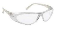 POLYCARBONATE FRAME LESS SPECTACLE WITH CURVED EDGES UNCOATED SMOKE LENS / CLEAR OR TEMPLES OPTION WRAP AROUND DESIGN