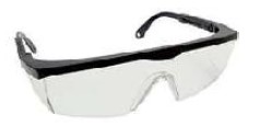 POLYCARBONATE SPECTACLE WITH FRAME AND SQUARED HARD LENS CLEAR / BLACK FRAME ADJUSTABLE TEMPLES