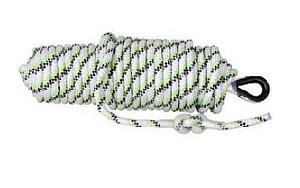 KERNAMENTAL ROPE 10MM DIA, 75M WITH ONE SIDE HAVING THIMBLE AND CARABINER AND OTHER SIDE STOP KNOT