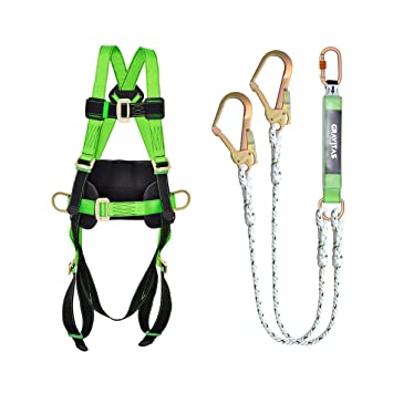 FULL BODY HARNESS CLASS A WITH 1.8M PP TWIN LANYARD WITH BACK SUPPORT & ENERGY ABSORBER