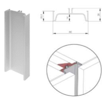 Profin - Double / Intermediate Profile, 2400mm, Silver