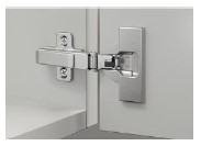 METALLA 510 SOFT CLOSE HINGE FULL OVERLAY 105 Degree STEEL NICKEL PLATED 48/6 MM (1 HINGE, 1 MOUNTING PLATE)