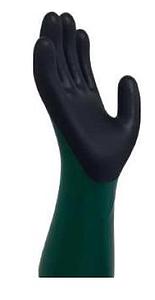 NBR FOAM COATED GAUNTLET FLARE CUFF WITH CUT LEVEL A - BLUE  AND BLACK SIZE L