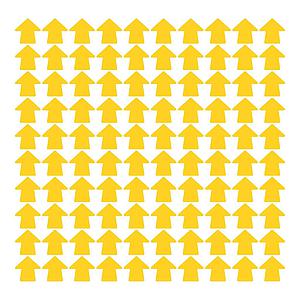 YELLOW FLOOR ARROW MARK STICKER (SIZE: 4X5 INCH / 5X4 INCH)