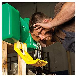 SAFETY SHOWER WITH BOWL & MESH TECH,EYE WASH WITH HAND OPERATING UNIT & GRAVITY PRESSURE NOZZLES