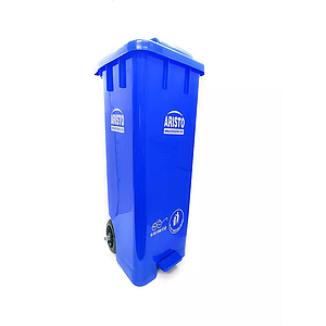 PLASTIC PEDAL WASTE DUSTBIN WITH WHEELS 65 LTRS - BLUE