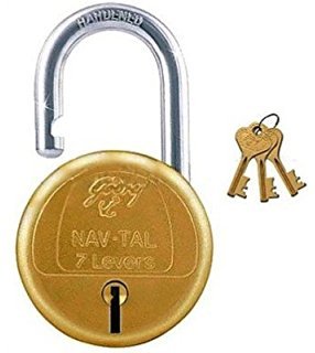 Godrej Locks Navtal 6 Levers Brass Lock with 3 Keys