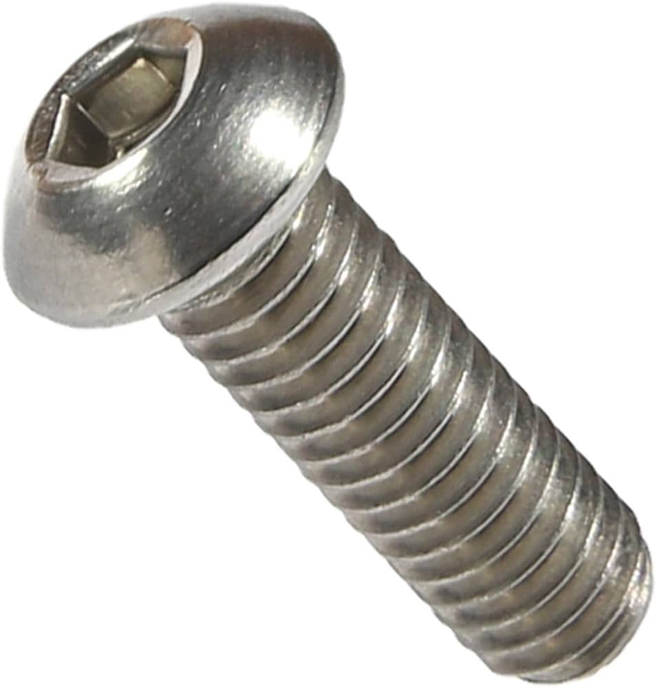 18-8 SS Button Head Hex Drive Screw 1/4-20 Thread Size 1/2 (Pack of 50 each)