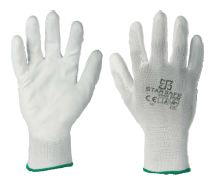 INDUSTRIAL PU COATED GLOVES / WHITE PRO SIZE 8