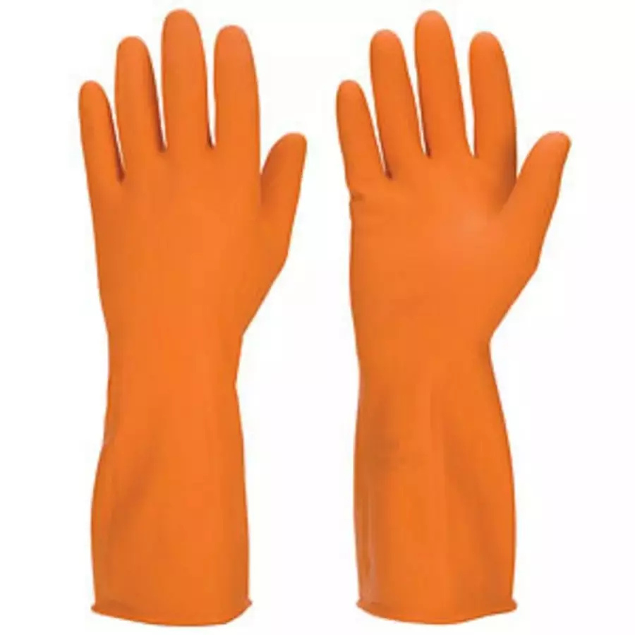 FLOCKLINED INDUSTRIAL RUBBER HAND GLOVES 14 INCH