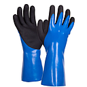 NBR FOAM COATED GAUNTLET FLARE CUFF WITH CUT LEVEL B - BLUE AND BLACK SIZE XL